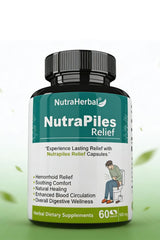 NutraHerbal Nutra Piles Relief Capsules | Ayurvedic Piles Capsule for Hemorrhoids, Pain, Burning & Bleeding | Digestive Support Formula | 60 Capsules (500 mg Each)