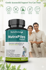 NutraHerbal Nutra Piles Relief Capsules | Ayurvedic Piles Capsule for Hemorrhoids, Pain, Burning & Bleeding | Digestive Support Formula | 60 Capsules (500 mg Each)