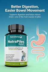 NutraHerbal Nutra Piles Relief Capsules | Ayurvedic Piles Capsule for Hemorrhoids, Pain, Burning & Bleeding | Digestive Support Formula | 60 Capsules (500 mg Each)