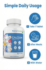 NutraHerbal Calcium 1000 mg Tablets with Magnesium, Zinc & Vitamin D3 | High Strength Bone & Joint Support | Improves Muscle Strength & Teeth Health | Daily Calcium Supplement | 100 Tablets