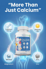 NutraHerbal Calcium 1000 mg Tablets with Magnesium, Zinc & Vitamin D3 | High Strength Bone & Joint Support | Improves Muscle Strength & Teeth Health | Daily Calcium Supplement | 100 Tablets