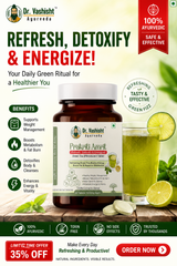 Dr. Vashisht Ayurveda Prakriti Amrit Green Tea Effervescent Tablet with Lemon | Refresh, Detoxify & Energize | Supports Metabolism, Fat Burn & Energy | Sugar Free | 30 Tablets