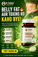 Dr. Vashisht Ayurveda Prakriti Amrit Green Tea Effervescent Tablet with Lemon | Refresh, Detoxify & Energize | Supports Metabolism, Fat Burn & Energy | Sugar Free | 30 Tablets