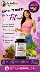Dr. Vashisht Ayurveda Slim Shakti Capsules for Weight Loss | Herbal Weight Loss Capsules with Garcinia Cambogia, Green Coffee & L-Carnitine | Boost Metabolism & Burn Fat Naturally | 30 Capsules