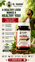 Dr. Vashisht Ayurveda Livo Shanti Liver Care Capsules – Ayurvedic Liver Detox & Digestive Support | With Kalmegh, Giloy, Triphala & Bhumi Amla | 30 Capsules (500 mg Each)