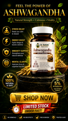 Dr. Vashisht Ayurveda Ashwagandha Capsules 500mg | With 5% Withanolides | Stress Relief, Energy, Stamina & Mental Calm | 100% Herbal Extract | 30 Capsules
