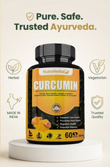 NutraHerbal Curcumin Capsules 500mg | 95% Curcuminoids | Supports Joint Health, Immunity, Heart & Digestion | 60 Herbal Capsules