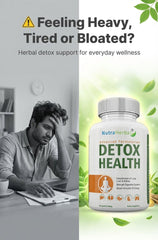 NutraHerbal Detox Health Capsules – Advanced Herbal Detox for Liver, Kidney & Digestive Cleanse | Boost Immunity, Energy & Overall Wellness | 60 Capsules (500 mg)