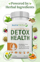 NutraHerbal Detox Health Capsules – Advanced Herbal Detox for Liver, Kidney & Digestive Cleanse | Boost Immunity, Energy & Overall Wellness | 60 Capsules (500 mg)