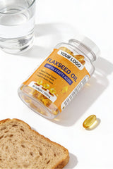 NutraHerbal Flaxseed Oil Capsules 500mg | Omega 3, 6 & 9 Fatty Acids | Supports Heart, Digestion & Energy | 60 Softgels