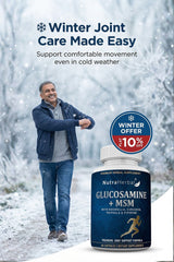 NutraHerbal Glucosamine + MSM Capsules with Boswellia & Curcumin | Premium Joint Support Formula for Knee, Cartilage & Mobility | 60 Capsules