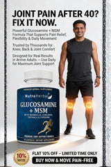 NutraHerbal Glucosamine + MSM Capsules with Boswellia & Curcumin | Premium Joint Support Formula for Knee, Cartilage & Mobility | 60 Capsules