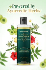 NutraHerbal Real Grow Hair Oil | Ayurvedic Medicated Hair Oil for Hair Fall Control, Dandruff Removal & Hair Growth | Treats Dry & Itchy Scalp | Smooth, Shiny & Strong Hair | 200 ml