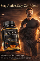 NutraHerbal Long Jack Capsules – Natural Performance Enhancer for Men | Boost Energy, Stamina & Strength | Herbal Testosterone Support | 60 Capsules
