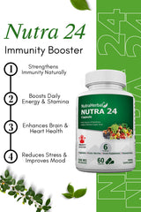 Nutra 24 Herbal Capsules | 24 Superfoods & Herbs | Daily Nutrition & Immunity Booster | 750mg per Capsule | 60 Capsules