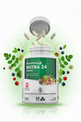Nutra 24 Herbal Capsules | 24 Superfoods & Herbs | Daily Nutrition & Immunity Booster | 750mg per Capsule | 60 Capsules