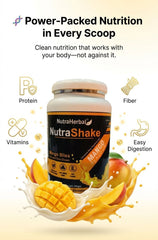 NutraHerbal NutraShake Mango Flavour | High Protein Nutrition Shake | Weight Management & Energy Support | No Added Sugar | 500g