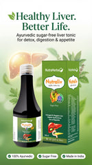 NutraHerbal Nutraliv Syrup 200ml | Ayurvedic Liver Tonic | Sugar Free | Supports Liver Detox, Digestion & Appetite | Herbal Liver Care Formula