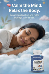 NutraHerbal Nutra Relix Capsule 500mg | Natural Sleep & Stress Relief Capsule | Promotes Deep Sleep, Calm Mind & Relaxation | Herbal Dietary Supplement | 60 Capsules