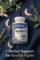 NutraHerbal Nutra Relix Capsule 500mg | Natural Sleep & Stress Relief Capsule | Promotes Deep Sleep, Calm Mind & Relaxation | Herbal Dietary Supplement | 60 Capsules