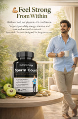 NutraHerbal Sperm Count Capsules 500mg | Ayurvedic Male Fertility Support | Boost Sperm Count, Motility & Vitality | Testosterone & Reproductive Health | 60 Herbal Capsules