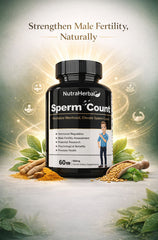NutraHerbal Sperm Count Capsules 500mg | Ayurvedic Male Fertility Support | Boost Sperm Count, Motility & Vitality | Testosterone & Reproductive Health | 60 Herbal Capsules