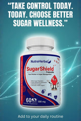 NutraHerbal SugarShield Capsule 750mg | Ayurvedic Blood Sugar Support Supplement | Helps Maintain Healthy Glucose Levels | Antioxidant & Digestive Support | 60 Capsules
