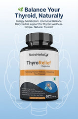 NutraHerbal ThyroRelief Capsules – Natural Thyroid Support Supplement for Hypothyroid & Hyperthyroid Balance | Energy, Metabolism & Hormonal Wellness | 60 Capsules (500 mg)