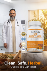 NutraHerbal Sea Buckthorn Capsules 500mg | Rich in Omega 3, 6, 7 & 9 | Skin, Hair & Immunity Support | 100% Herbal | 60 Capsules