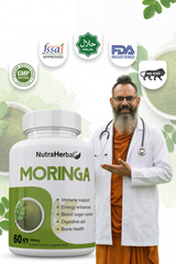 NutraHerbal Moringa Capsules 500mg | 100% Pure Moringa Oleifera Leaf Extract | Immunity, Energy & Blood Sugar Support | Ayurvedic Superfood Supplement | 60 Veg Capsules