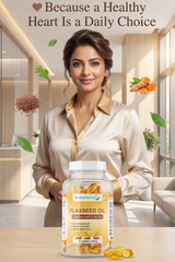 NutraHerbal Flaxseed Oil Capsules 500mg | Omega 3, 6 & 9 Fatty Acids | Supports Heart, Digestion & Energy | 60 Softgels
