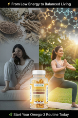 NutraHerbal Flaxseed Oil Capsules 500mg | Omega 3, 6 & 9 Fatty Acids | Supports Heart, Digestion & Energy | 60 Softgels