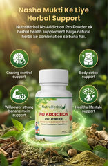 NutraHerbal No Addiction Pro Powder – Natural Herbal Support jo Alcohol aur Tobacco chhodne mein madad kare | Balanced Ayurvedic Herbal Formula | Health Supplement | Pack of 3 Bottles (60 x 3g Each)