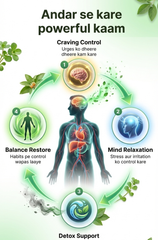 NutraHerbal Good Bye Addiction Powder | Alcohol aur Tobacco ki Aadat Chhodne ke liye Natural Herbal Support | Craving Control & Body Detox Formula | Stress Relief Ayurvedic Supplement | 60g