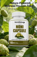NutraHerbal Noni Capsule 500mg | 100% Ayurvedic Herbal Supplement | Supports Immunity, Digestion & Energy | 60 Capsules