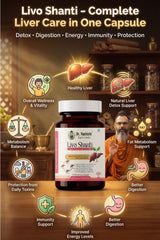 Dr. Vashisht Ayurveda Livo Shanti Liver Care Capsules – Ayurvedic Liver Detox & Digestive Support | With Kalmegh, Giloy, Triphala & Bhumi Amla | 30 Capsules (500 mg Each)