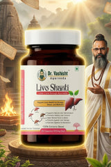 Dr. Vashisht Ayurveda Livo Shanti Liver Care Capsules – Ayurvedic Liver Detox & Digestive Support | With Kalmegh, Giloy, Triphala & Bhumi Amla | 30 Capsules (500 mg Each)
