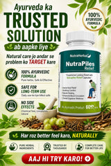 NutraHerbal Nutra Piles Relief Capsules | Ayurvedic Piles Capsule for Hemorrhoids, Pain, Burning & Bleeding | Digestive Support Formula | 60 Capsules (500 mg Each)