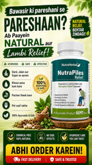 NutraHerbal Nutra Piles Relief Capsules | Ayurvedic Piles Capsule for Hemorrhoids, Pain, Burning & Bleeding | Digestive Support Formula | 60 Capsules (500 mg Each)