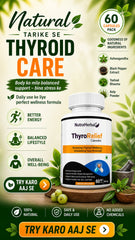 NutraHerbal ThyroRelief Capsules – Natural Thyroid Support Supplement for Hypothyroid & Hyperthyroid Balance | Energy, Metabolism & Hormonal Wellness | 60 Capsules (500 mg)
