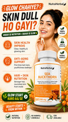 NutraHerbal Sea Buckthorn Capsules 500mg | Rich in Omega 3, 6, 7 & 9 | Skin, Hair & Immunity Support | 100% Herbal | 60 Capsules