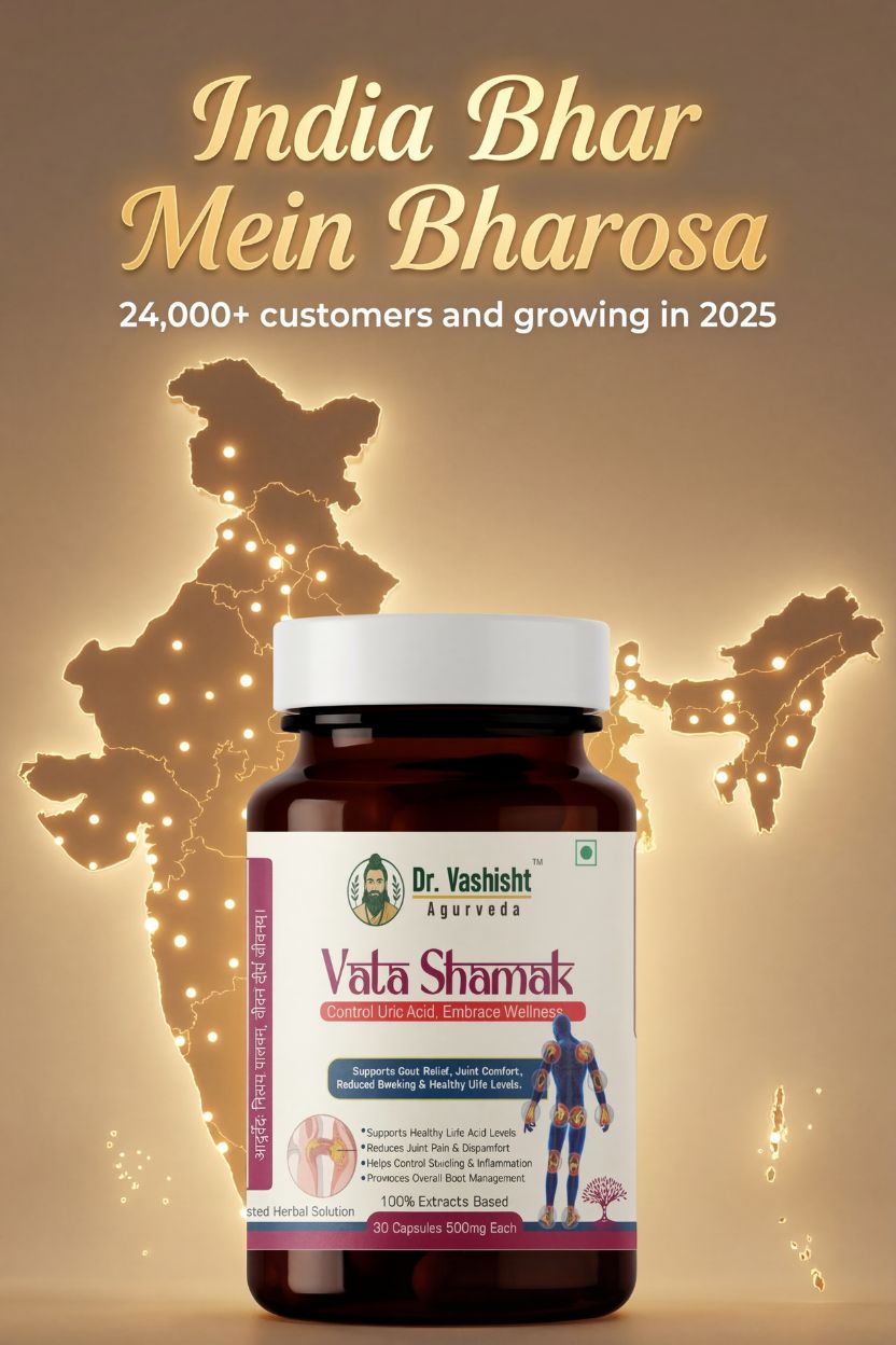 Dr. Vashisht Ayurveda Ashwagandha Capsules 500mg | With 5% Withanolides | Stress Relief, Energy, Stamina & Mental Calm | 100% Herbal Extract | 30 Capsules