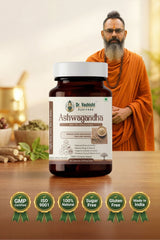 Dr. Vashisht Ayurveda Ashwagandha Capsules 500mg | With 5% Withanolides | Stress Relief, Energy, Stamina & Mental Calm | 100% Herbal Extract | 30 Capsules