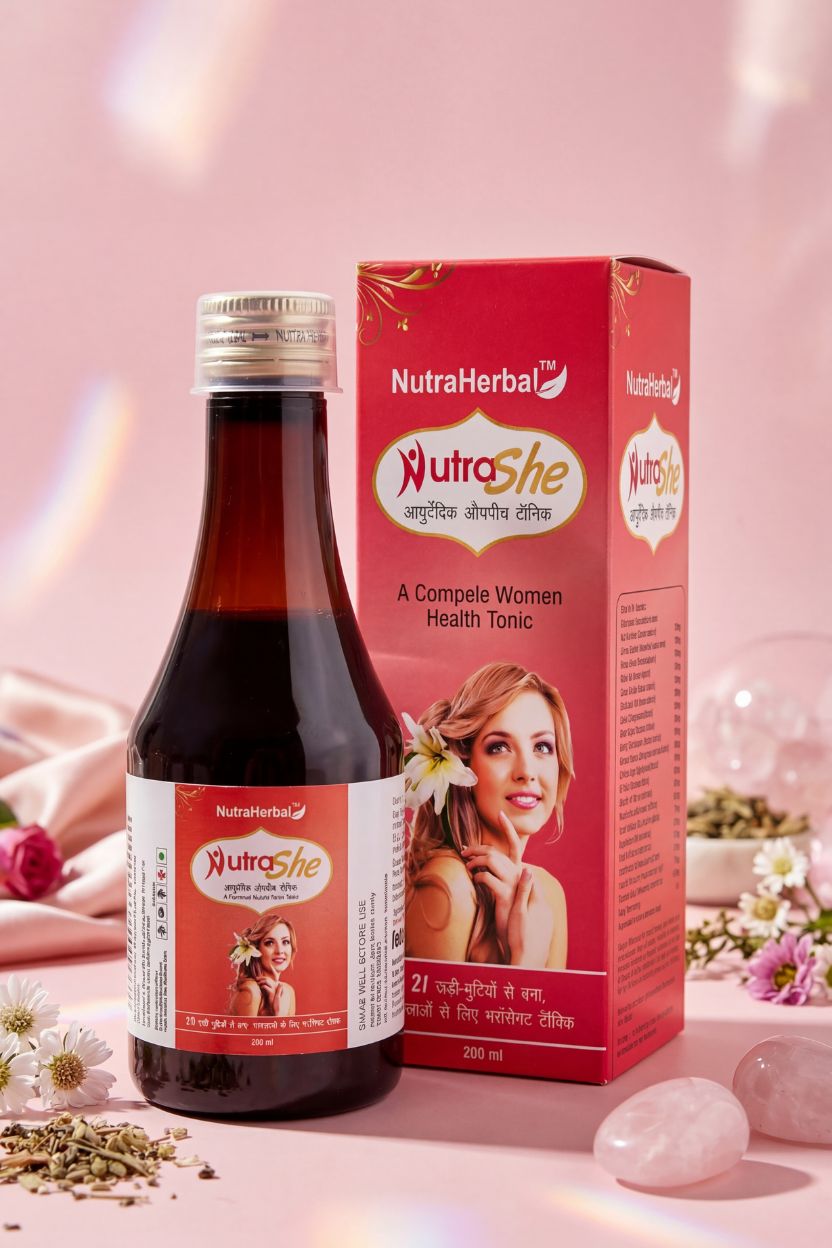NutraHerbal NutraShe Women Health Tonic | Ayurvedic Syrup for Hormonal Balance, Energy, Immunity & Overall Women Wellness | 200 ml