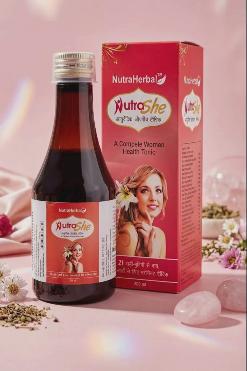 NutraHerbal NutraShe Women Health Tonic | Ayurvedic Syrup for Hormonal Balance, Energy, Immunity & Overall Women Wellness | 200 ml