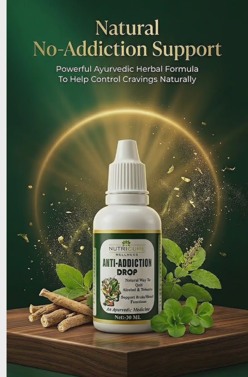Nutricure Wellness Anti Addiction Drop | Natural Ayurvedic De-Addiction Support | Alcohol & Tobacco Chhodne Mein Madad | Stress Relief & Craving Control | Brain & Mood Support | Herbal Drops | 30 ml