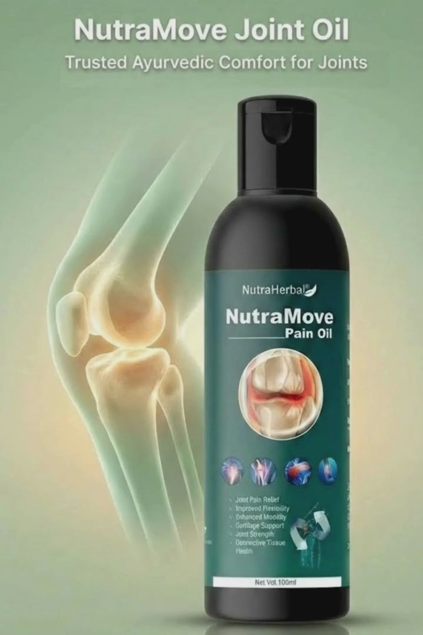 NutraHerbal NutraMove Pain Oil – Ayurvedic Joint Pain Relief Oil for Knee, Back & Muscle Pain | Improves Flexibility & Mobility | Fast Absorbing Massage Oil (100 ml)